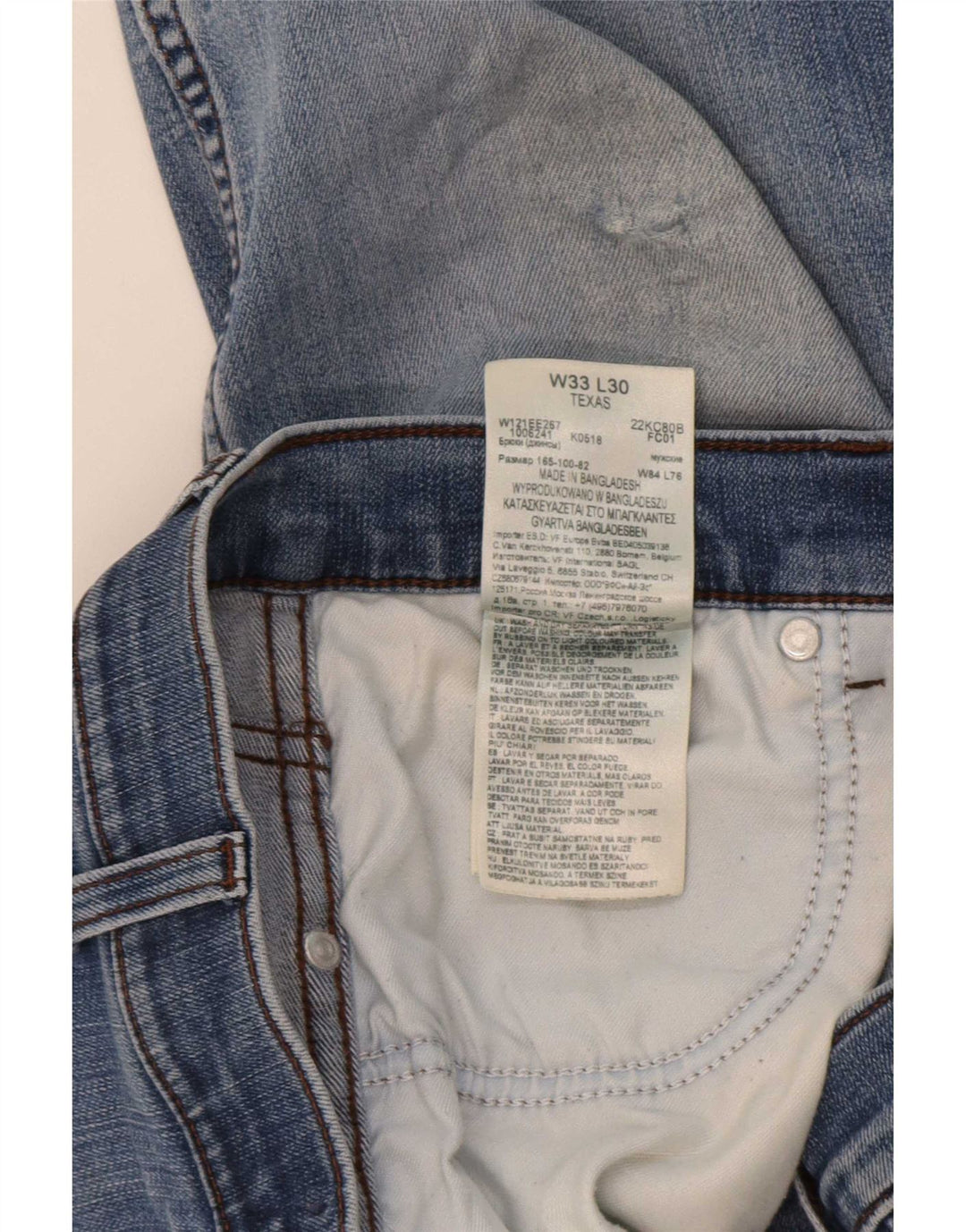Wrangler Masculino Texas Straight Jeans W33 L30 Azul Algodão