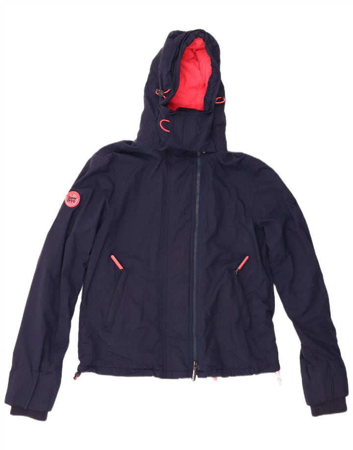 Jaqueta corta-vento feminina SUPERDRY gráfico Reino Unido 14 médio azul marinho