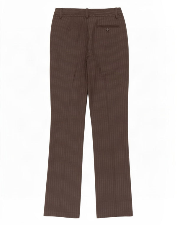 Calça chino reta feminina Benetton IT 42 médio W32 L34 listrado marrom