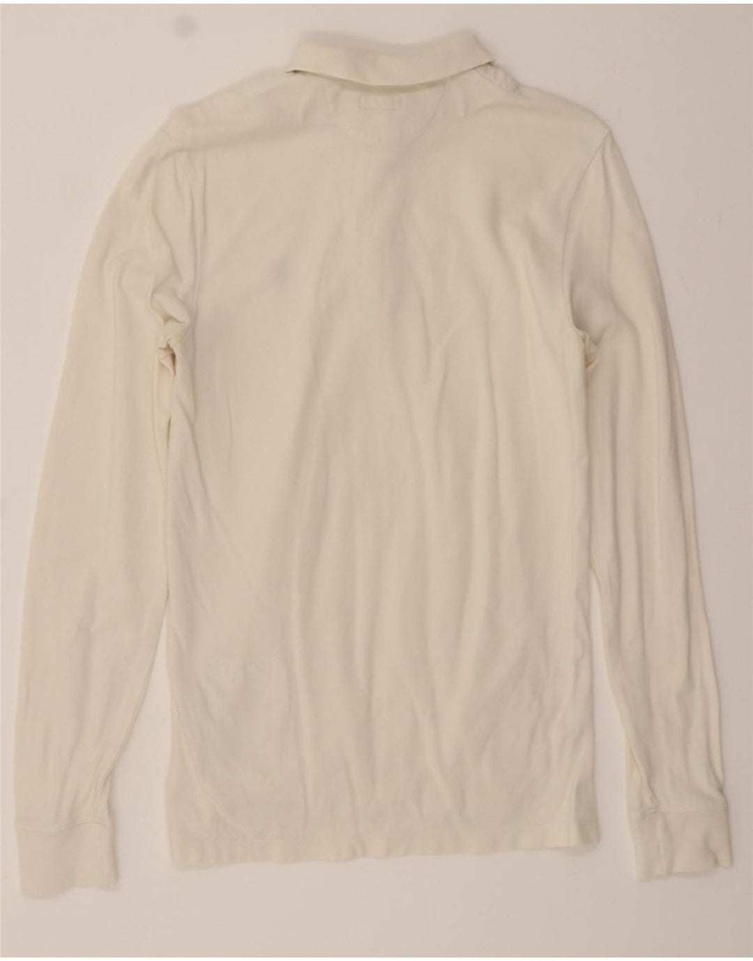 ALL SAINTS Mens Long Sleeve Polo Shirt XS White Cotton Vintage All Saints and Second-Hand All Saints from Messina Hembry 