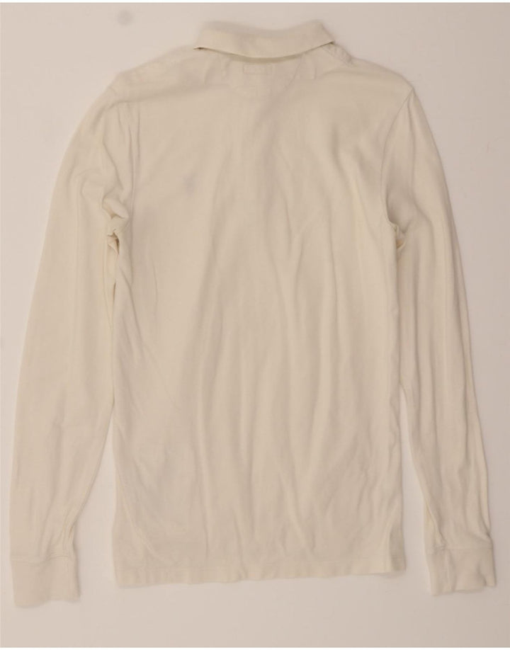 ALL SAINTS Mens Long Sleeve Polo Shirt XS White Cotton Vintage All Saints and Second-Hand All Saints from Messina Hembry 