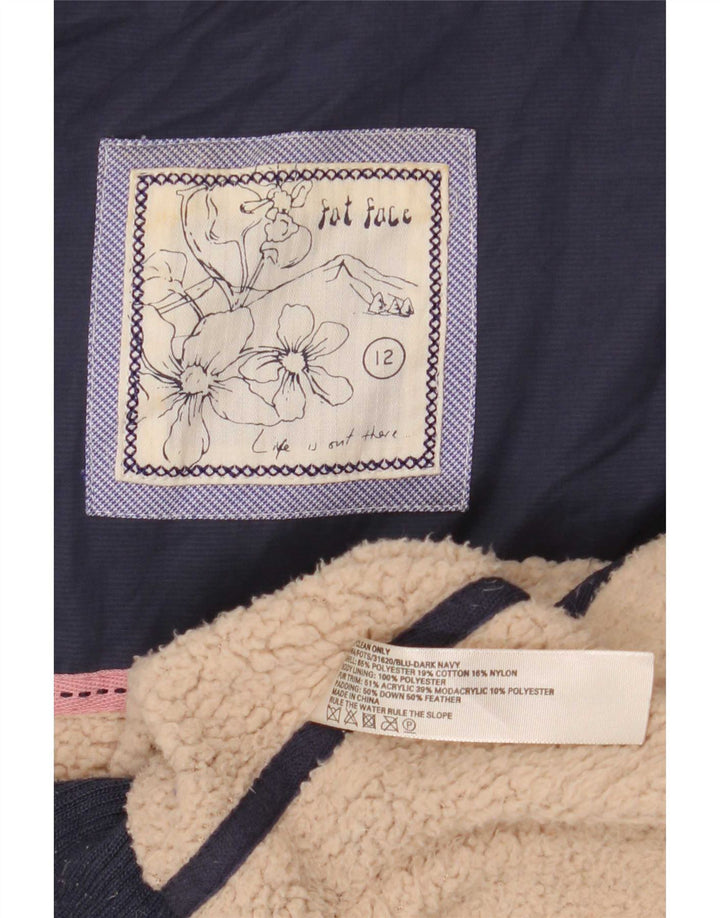 Colete acolchoado feminino Fat Face UK 12 poliéster azul marinho médio