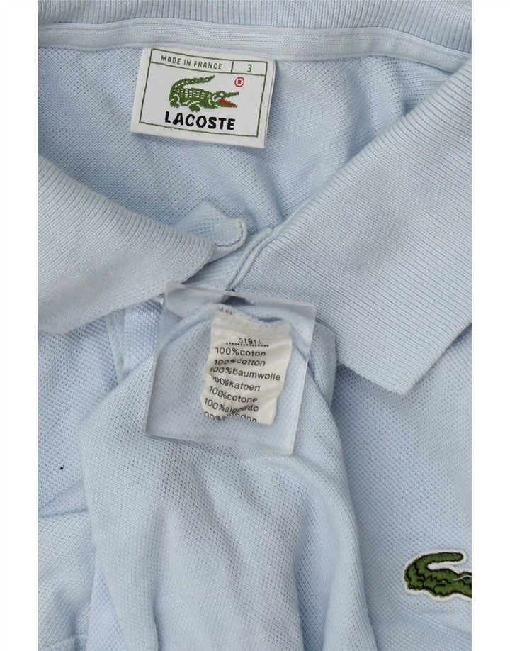 Camisa polo masculina de manga comprida Lacoste tamanho 3 pequeno algodão azul