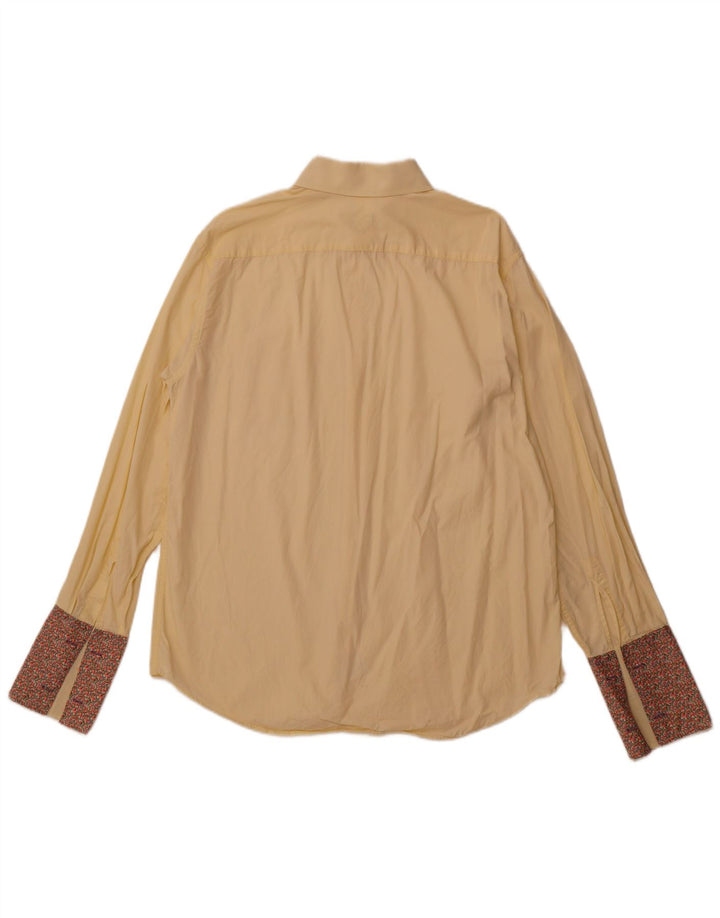 Camisa masculina PAUL SMITH tamanho 17 1/2 44 XL algodão amarelo