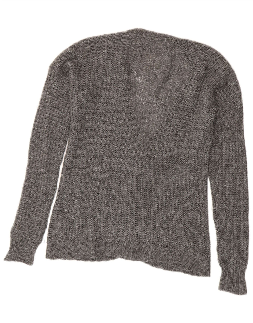Suéter cardigã feminino Hollister Reino Unido 14 lã cinza médio