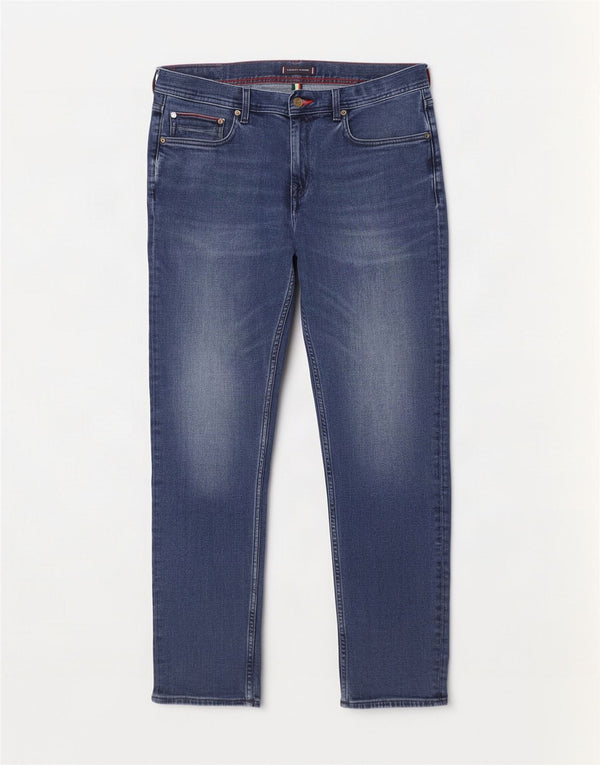 Tommy Hilfiger Masculino Denton Straight Jeans W36 L32 Azul Algodão