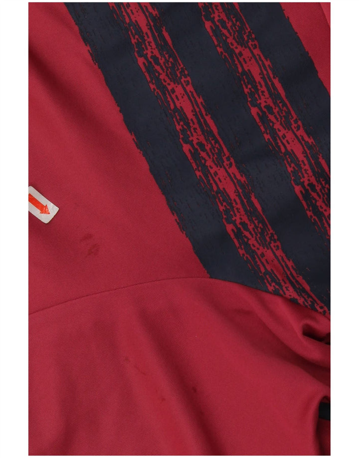 Camisa polo masculina Adidas Primegreen grande poliéster listrado vermelho