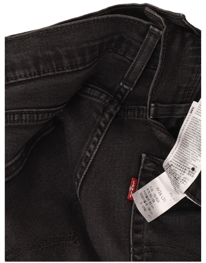 Jeans retos masculinos Levi's W36 L30 algodão preto