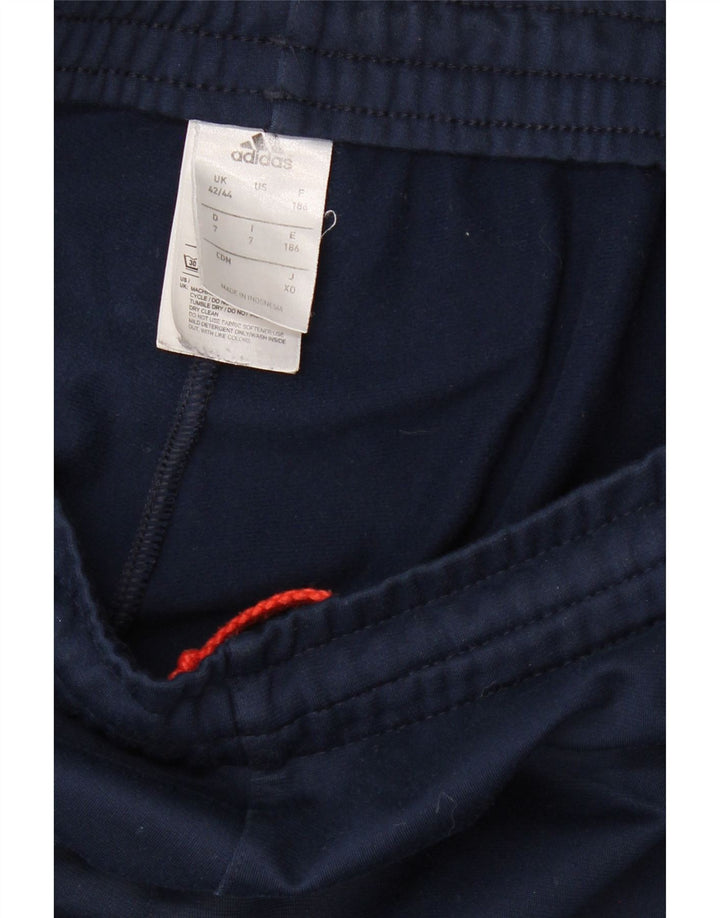 Calças de treino masculinas ADIDAS UK 42/44 grandes azul marinho poliéster