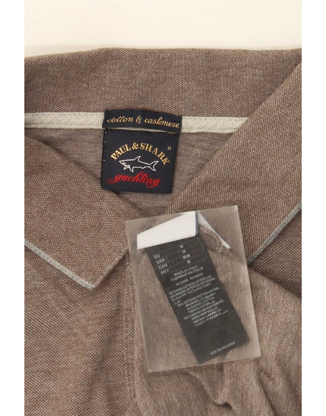 Camisa polo masculina Paul & Shark regular fit algodão marrom médio