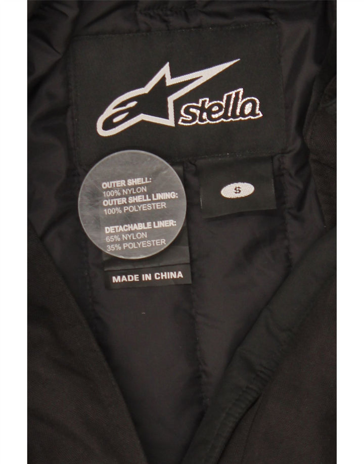 Stella Womens Racer Jacket UK 10 Pequeno Preto Nylon