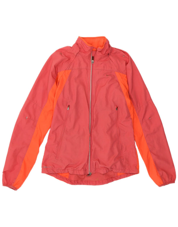 Jaqueta de chuva feminina Nike Storm-Fit UK 12 poliéster colorblock rosa médio