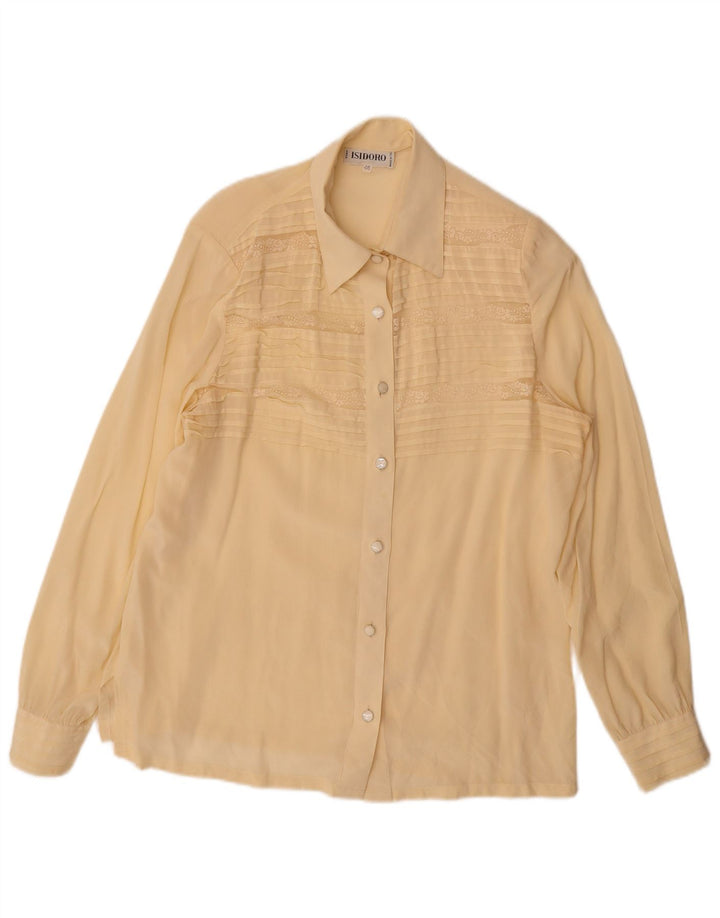 Blusa Camisa Feminina Vintage IT 46 Grande Bege