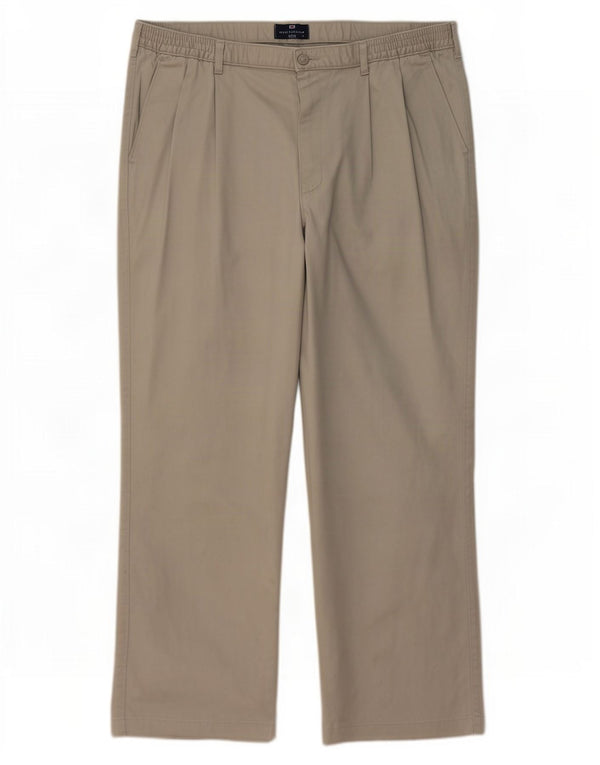 Calça chino masculina Marks & Spencer Blue Harbor Pegged W44 L31 cáqui