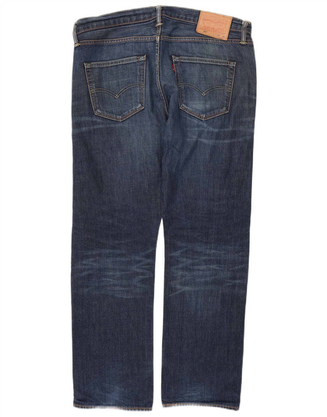 LEVI'S Masculino 501 Straight Jeans W34 L30 Azul Algodão
