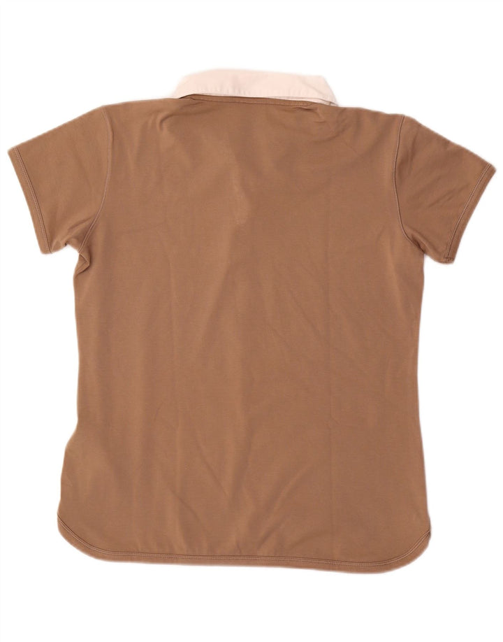 Camisa polo feminina Nike UK 10/12 algodão marrom médio