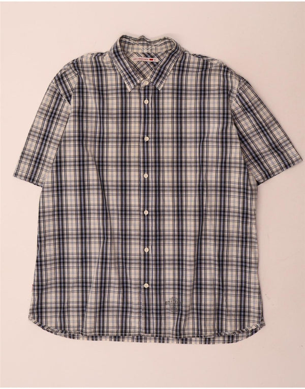Camisa masculina de manga curta Levi's 2XL algodão xadrez azul