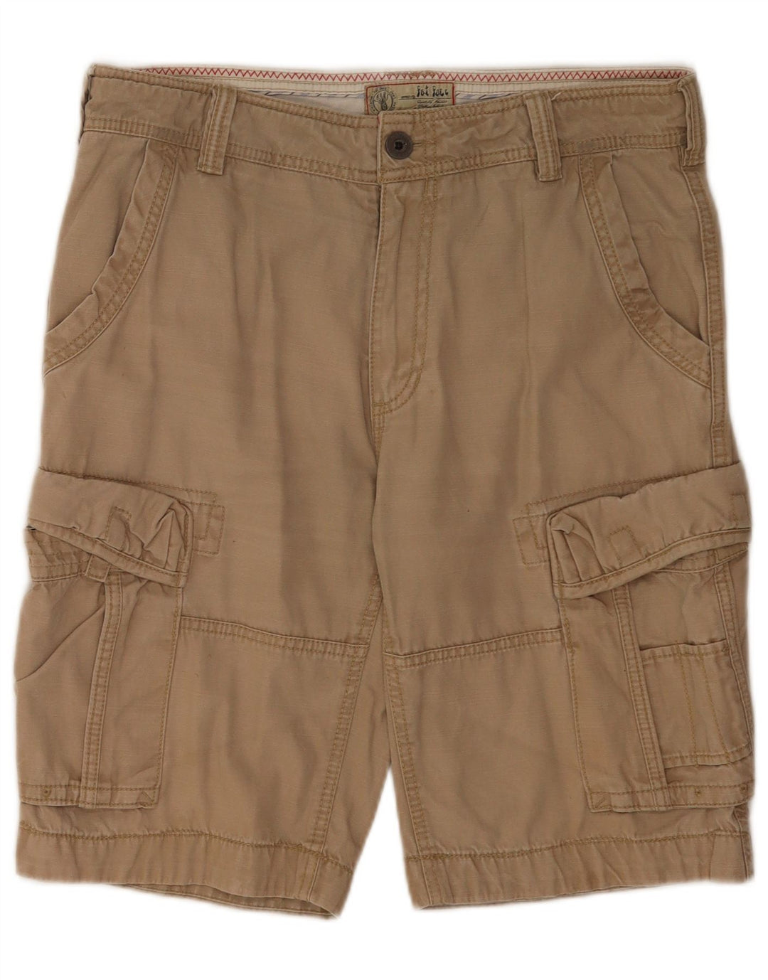 Shorts cargo masculino Fat Face W34 algodão bege grande