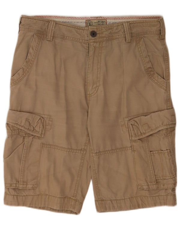 Shorts cargo masculino Fat Face W34 algodão bege grande