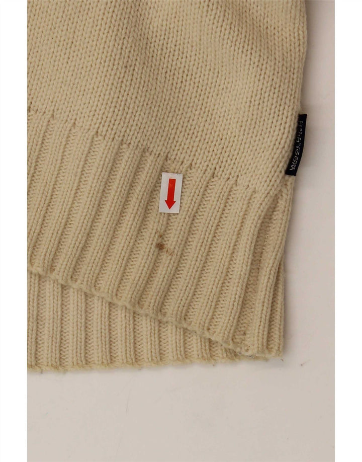 Suéter masculino Woolrich com estampa gráfica de lã bege médio
