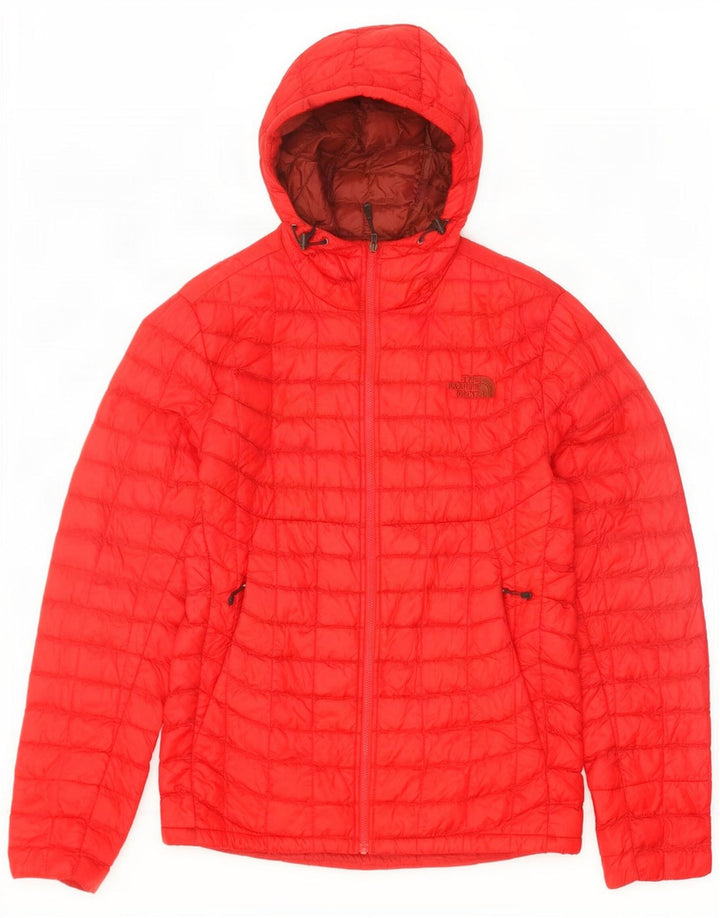 Jaqueta masculina acolchoada com capuz The North Face Reino Unido 36 pequeno nylon vermelho