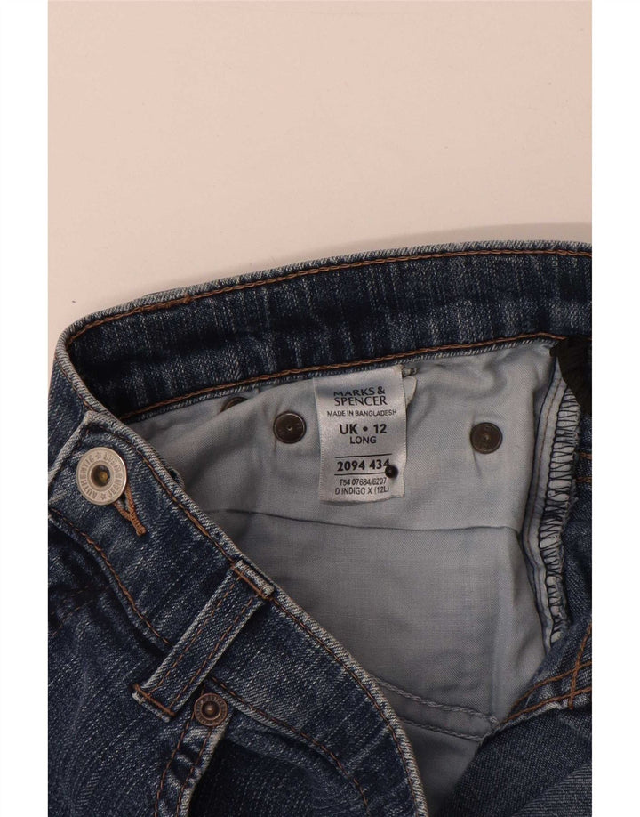 Calça jeans feminina Marks & Spencer Bootcut Reino Unido 12 médio W28 L29 algodão azul