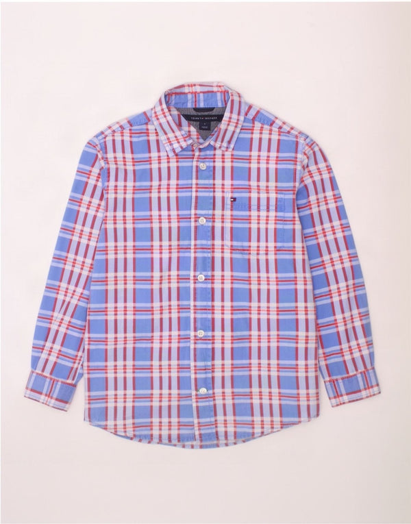 Camisa masculina Tommy Hilfiger 6-7 anos algodão xadrez azul