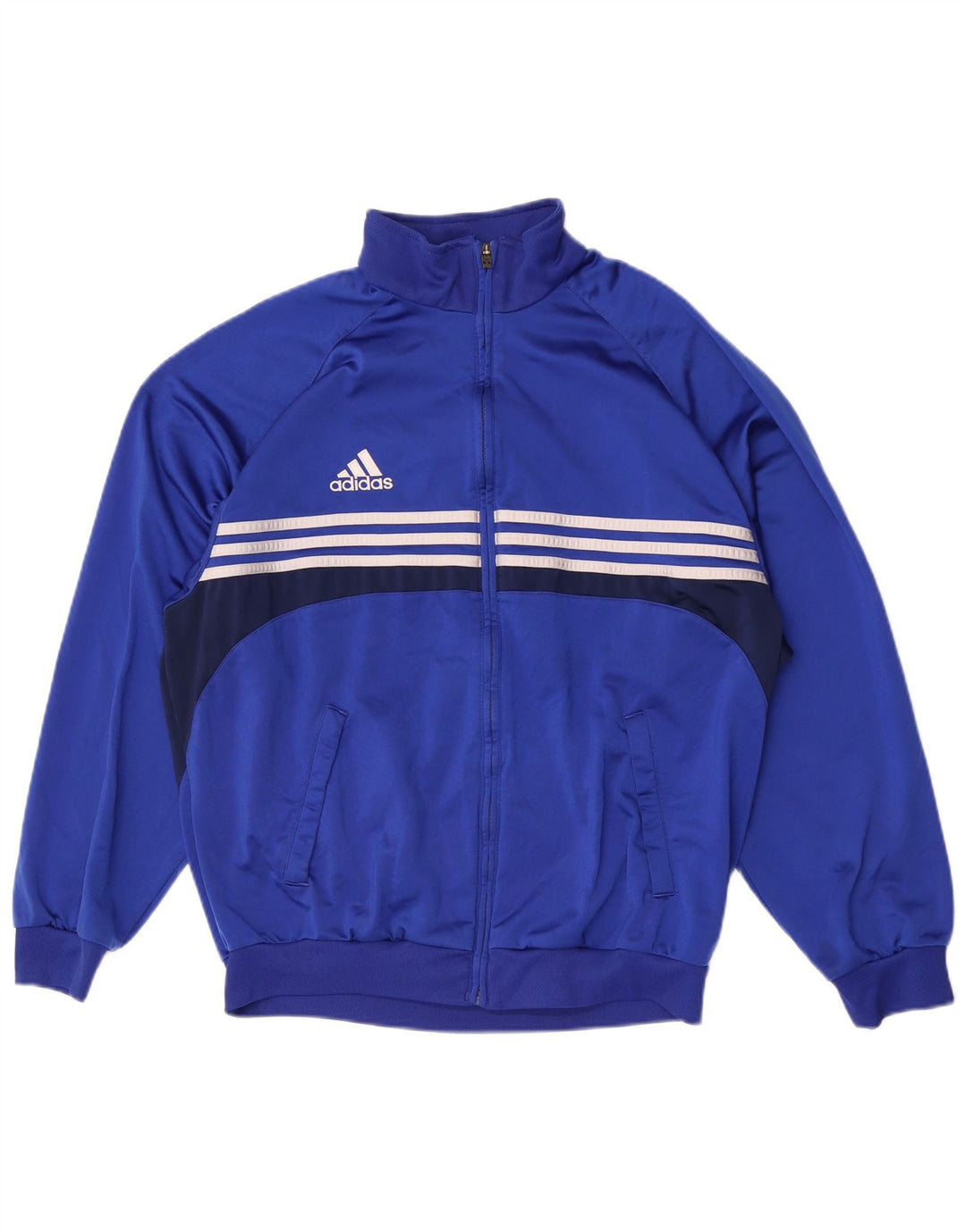 Adidas Mens Tracksuit Top Jacket UK 44/46 Grande Azul Colorblock Poliéster