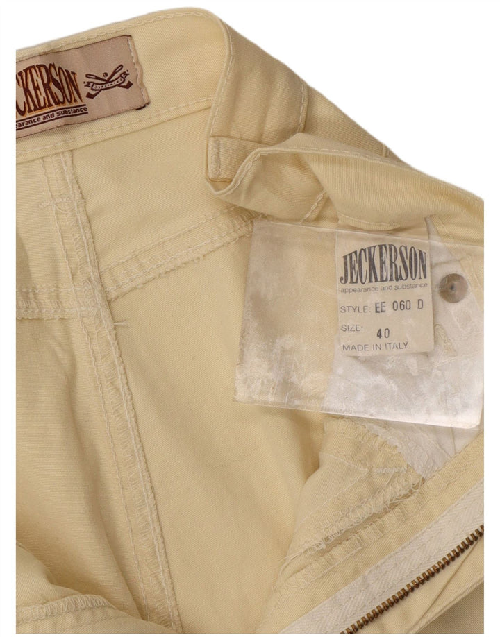 Calça capri feminina JECKERSON tamanho 40 pequeno W26 algodão amarelo