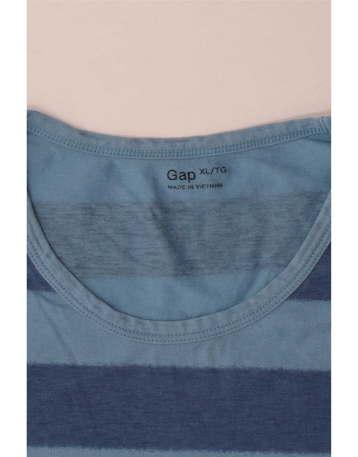 Camiseta masculina Gap Top XL de algodão listrado azul