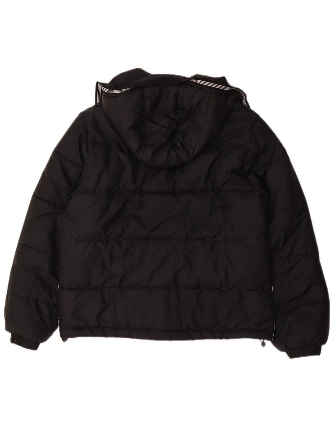 Adidas Mens Jaqueta Acolchoada Com Capuz Médio Poliéster Preto
