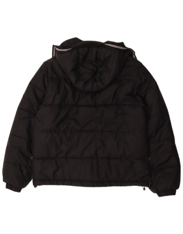 Adidas Mens Jaqueta Acolchoada Com Capuz Médio Poliéster Preto