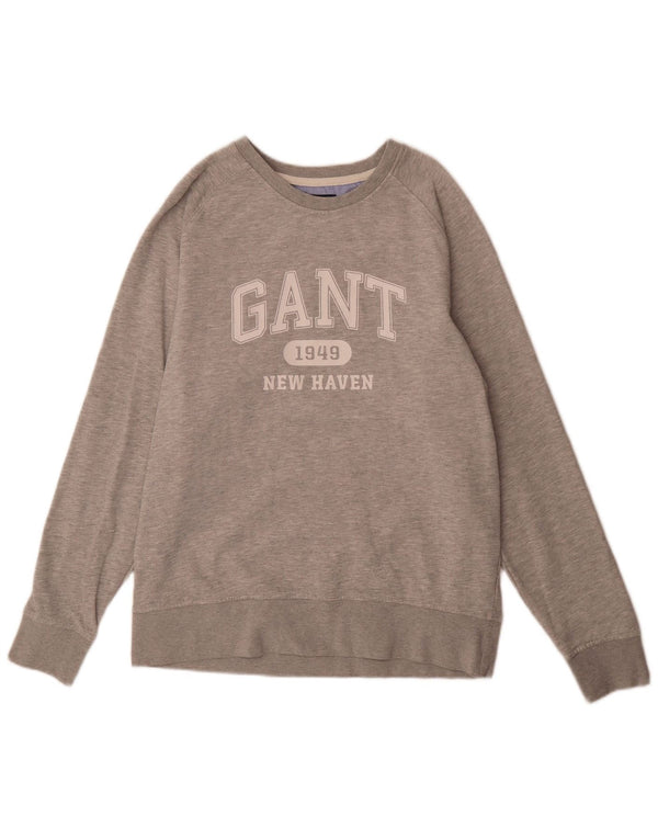 Gant moletom masculino gráfico jumper XL algodão manchado cinza