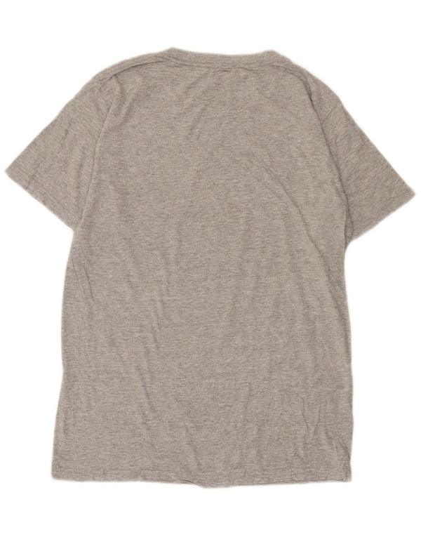 Camiseta masculina Quiksilver Regular Fit com estampa gráfica pequena de algodão cinza