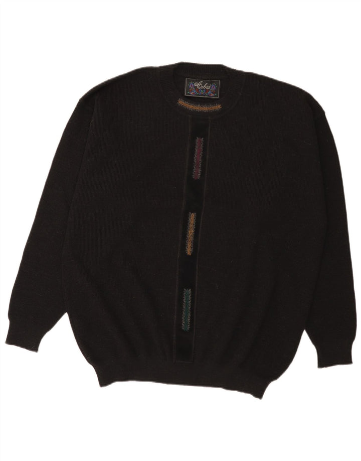 Suéter masculino Cobra com gola redonda IT 52 grande acrílico preto