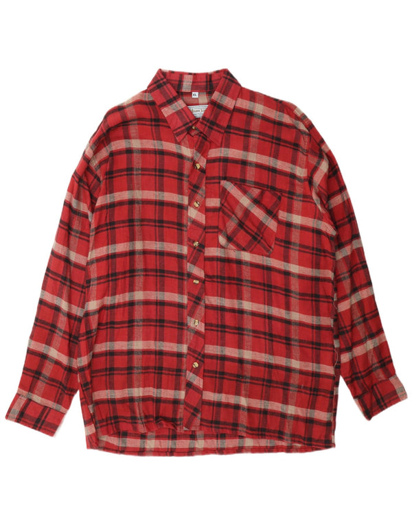Camisa masculina de flanela Nathan Jones XL algodão xadrez vermelho