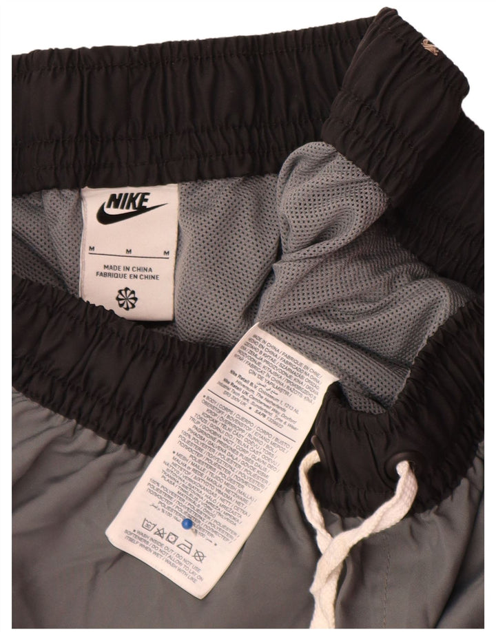 Shorts de natação masculino Nike médio cinza colorblock poliéster