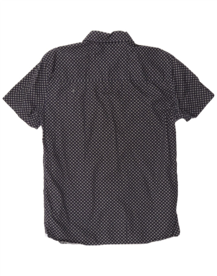 Camisa masculina MUSTANG de manga curta slim fit grande algodão floral azul marinho