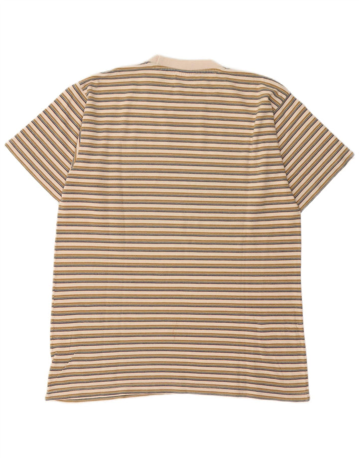 Camiseta masculina Lee grande algodão listrado bege