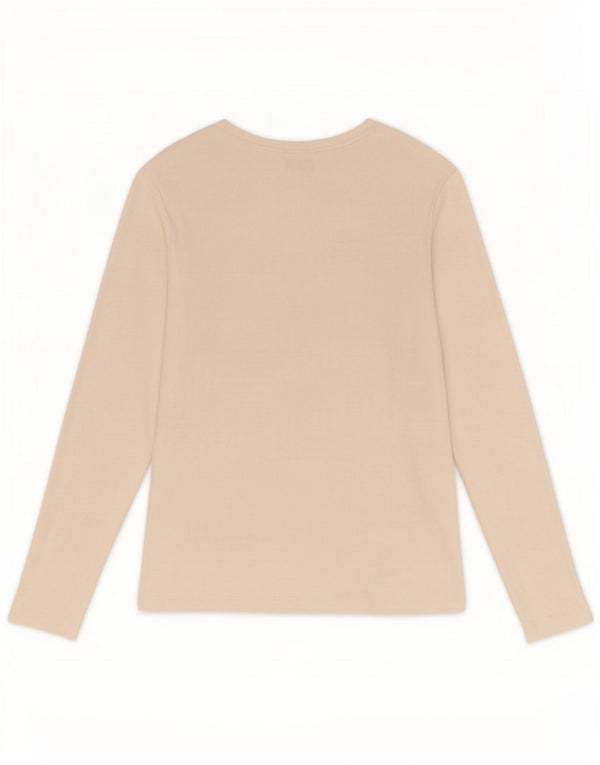 Top feminino Marks & Spencer manga comprida Reino Unido 16 grande algodão branco
