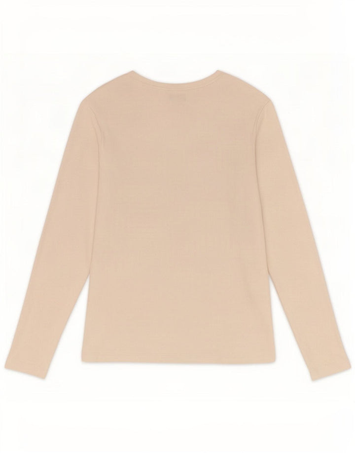 Top feminino Marks & Spencer manga comprida Reino Unido 16 grande algodão branco