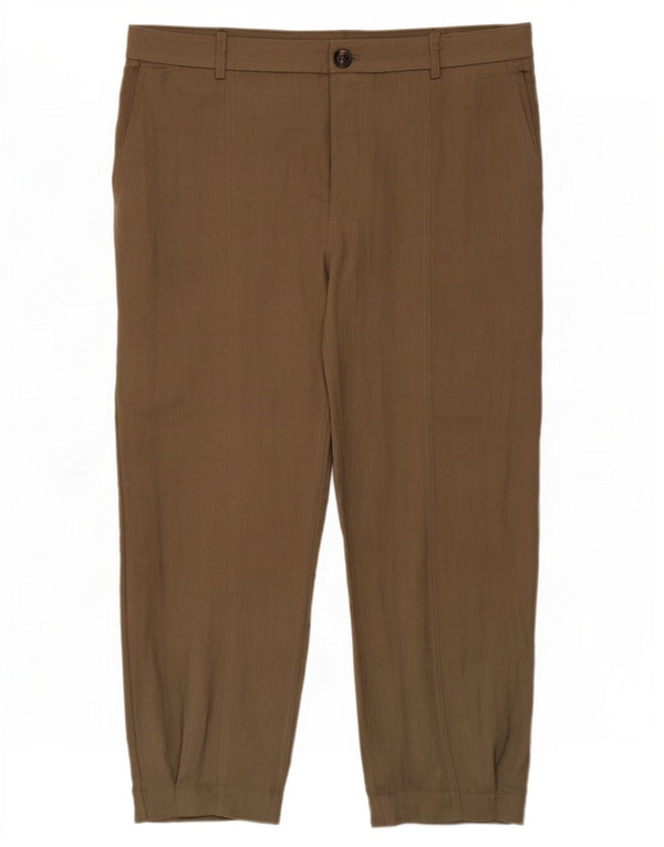 Zara Calça jogger feminina larga W30 L26 Khaki Lyocell