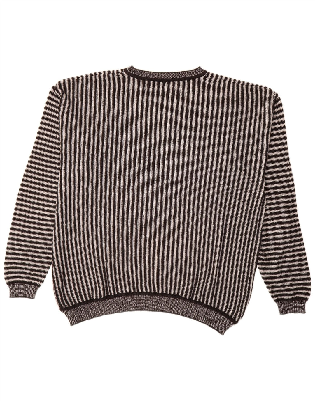 Alba Moda Suéter masculino com gola canoa XL listrado marrom