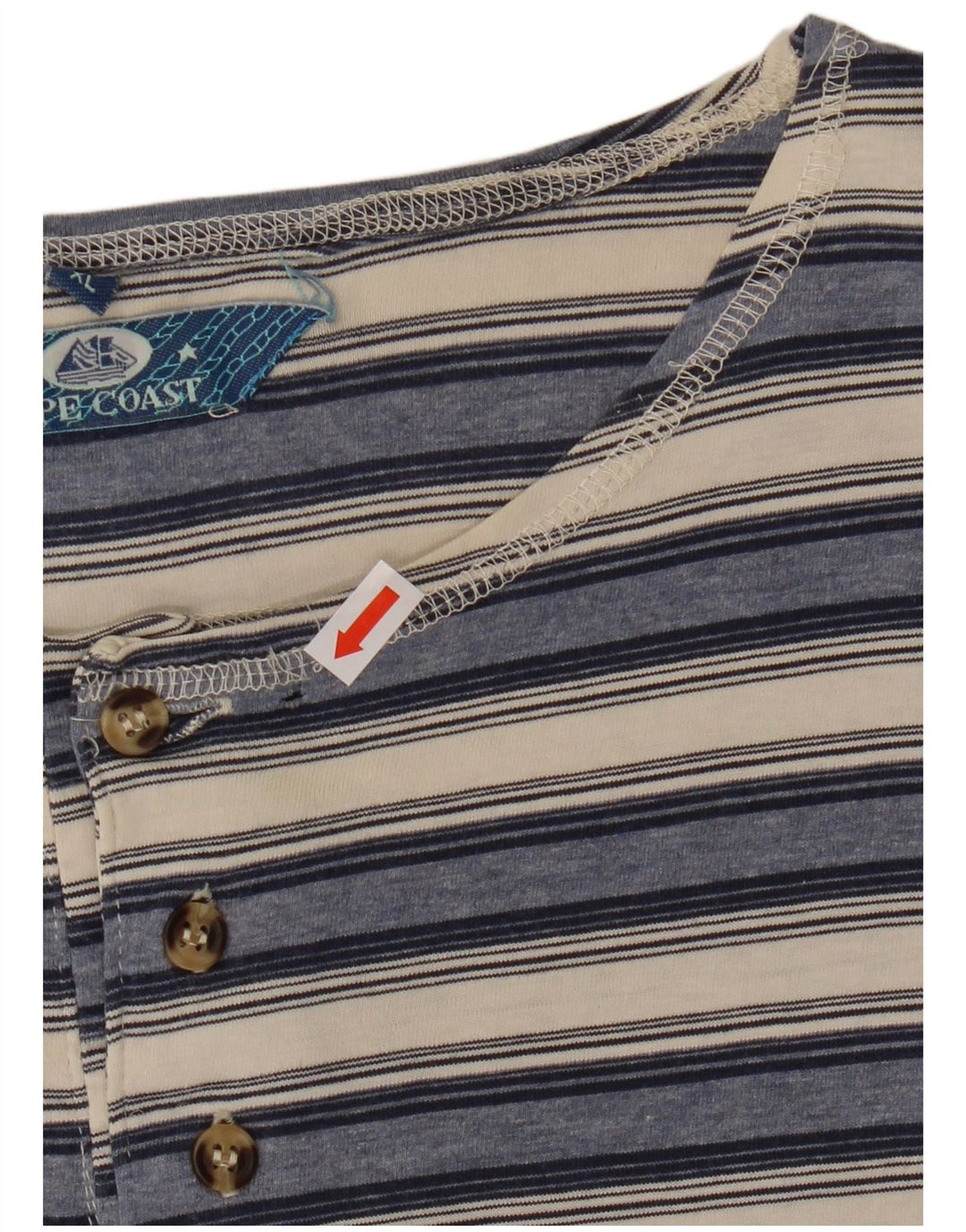 Camiseta masculina VINTAGE Top XL algodão listrado azul marinho