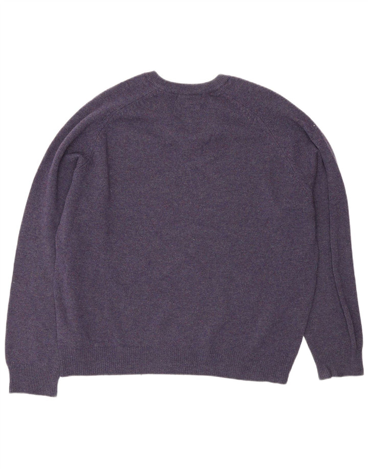 Suéter masculino Marks & Spencer Blue Harbor com decote em V roxo médio