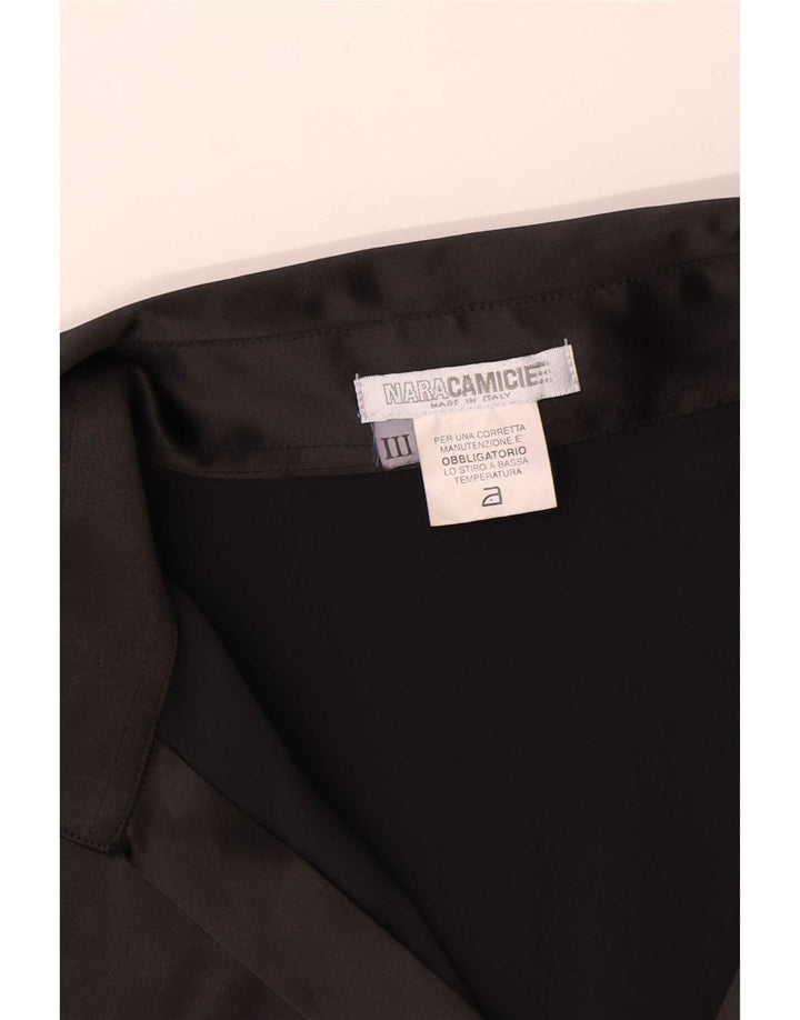 Blusa feminina Naracamicee Reino Unido 12 poliéster preto médio