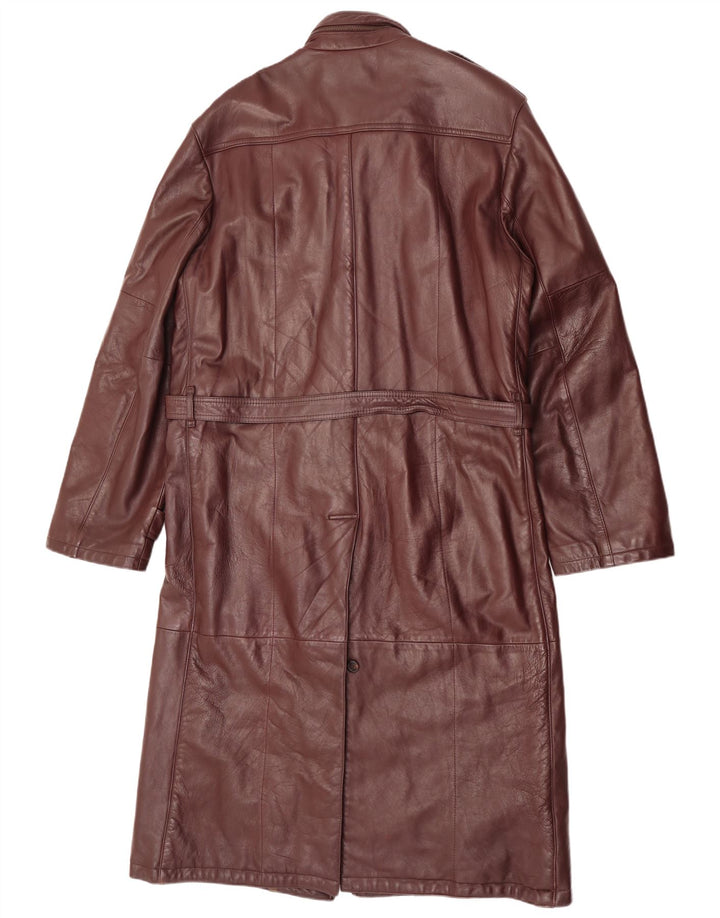 Casaco de couro militar masculino C&A Reino Unido 40 grande couro marrom