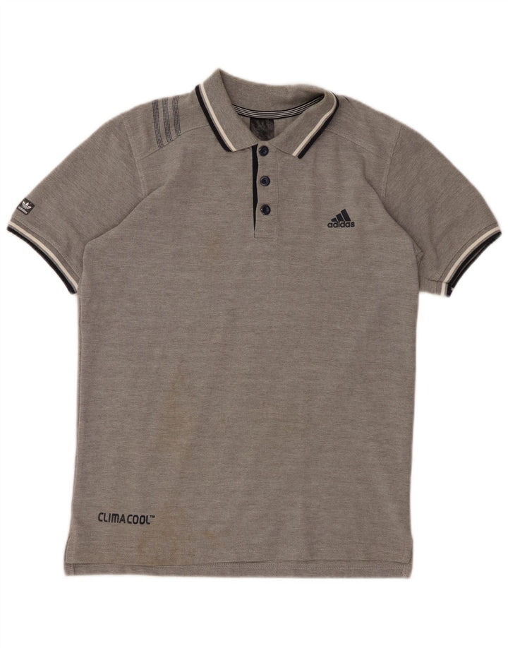 Camisa polo masculina Adidas Climacool cinza médio