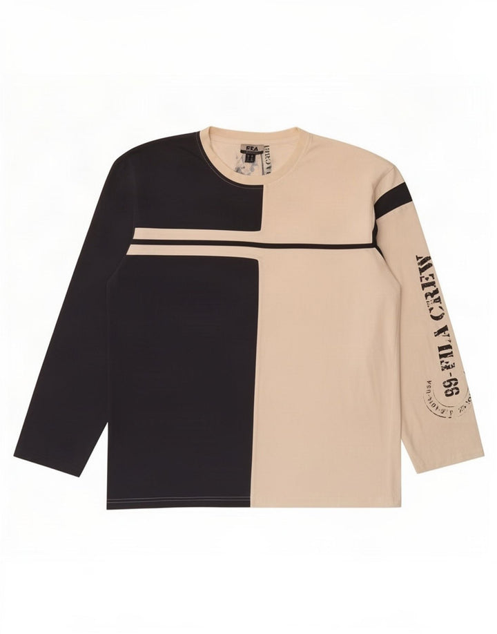 Fila Mens Graphic Top Manga Longa XL Branco Colorblock