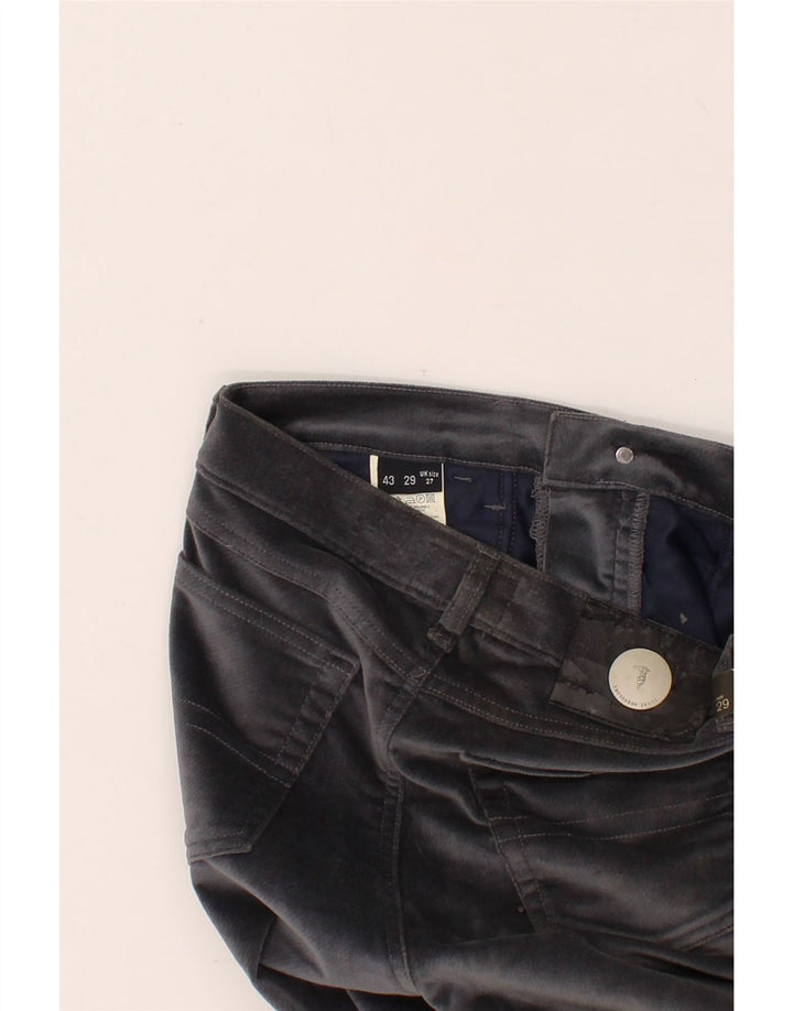 TRUSSARDI Womens Straight Casual Trousers W27 L27  Grey Cotton Vintage Trussardi and Second-Hand Trussardi from Messina Hembry 